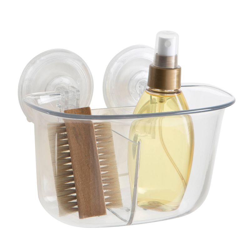 Clear Power Lock Suction Organizer with 2 Compartments - Bath Bliss, 3 of 5