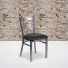 Emma and Oliver 2 Pack Clear Coated "X" Back Metal Restaurant Chair - 2 of 4