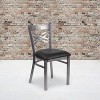 Emma and Oliver 2 Pack Clear Coated "X" Back Metal Restaurant Chair - image 2 of 4