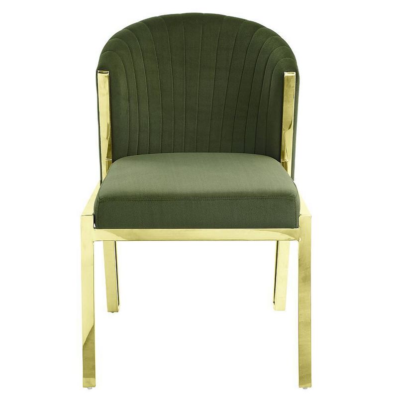 21&#34; Fallon Accent Chair Green Velvet Mirrored Gold Finish - Acme Furniture, 5 of 9