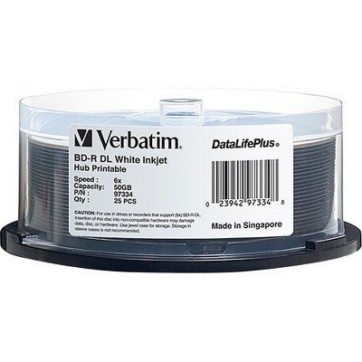 Verbatim Blu-ray Dual Layer BD-R DL Inkjet Printable Disc