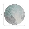 Pale Aqua And Gray Abstract Washable Indoor Outdoor Area Rug - 3 of 4