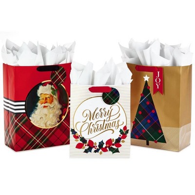 3ct Hallmark Classic Assorted Gift Bag Set with Tissue Paper