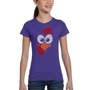 LA Pop Art Turkey Face - Girl's Word Art T-Shirt - 1 of 4