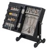 Slickblue Small Mirrored Jewelry Armoire, Black MDF Storage Box with Stands and Compartments for Accessories - 4 of 4