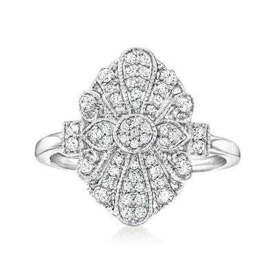 Ross-Simons 0.35 ct. t.w. Diamond Vintage-Style Ring in Sterling Silver