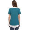 WhizMax Women's Short Sleeve Contrast Collared Shirts Patchwork Work Blouse Tunics Tops - 3 of 4