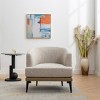 Modern Barrel Accent Chair with Curved Backrest and Steel Legs, Upholstered Single Sofa for Living Room or Bedroom -3irtyhousy - 2 of 4