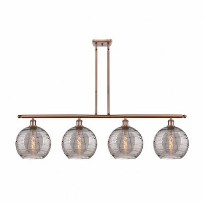 Athens Deco Swirl - 4 Light Stem Hung Island In Industrial Style-12.13 Inches Tall and 48.25 Inches Wide