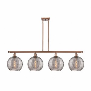 Athens Deco Swirl - 4 Light Stem Hung Island In Industrial Style-12.13 Inches Tall and 48.25 Inches Wide - 1 of 1