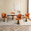 HOMLUX Swivel Accent Chair Modern Barrel Chair with Metal Cone Base Velvet Upholstered Armless Chair for Living Room，Dining Room，Bedroom - 3 of 4