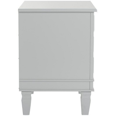 Transitional Grace 3-Drawer Nightstand in Chic Gray