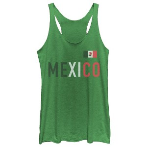 Women's Lost Gods Mexico Flag Racerback Tank Top - 1 of 3
