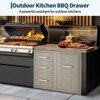 Stainless Steel Outdoor Kitchen Door Drawer Combo - Triple Drawers & Access Door,Propane Storage & Adjustable Garbage Ring - 2 of 4