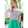 PinkBlush Navy Blue Striped Knit Maternity Short Sleeve Top - 4 of 4