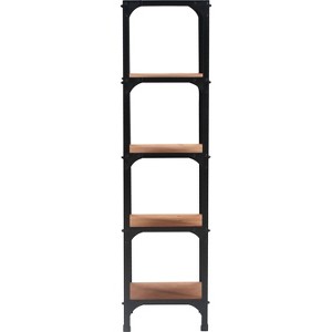 Serta 59.25" Overland Bookshelf Wood and Black Metal: Modern Etagere with 5 Fixed Shelves - 1 of 4
