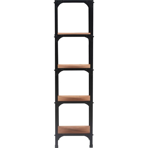 Narrow black metal deals bookcase