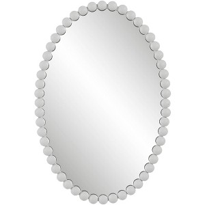 Uttermost Serna Matte 20" x 30" White Beaded Oval Wall Mirror - 1 of 1