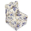 CAVINAS Floral Print Armless Accent Chair,Plush Upholstered Dining Chair with Matching Lumbar Pillow,Sitting Chair for Living Room,Kitchen - 2 of 4
