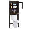 Over the Toilet Storage Cabinet with Adjustable Shelves Stylish Space Saving Bathroom Organizer with Doors and Open Shelves for Towels, Toiletries - 2 of 4