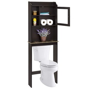 Bathroom Cabinet Over Toilet, Over The Toilet Bathroom Cabinet with 1 Door and Adjustable Shelves Storage Cabinet - 1 of 4