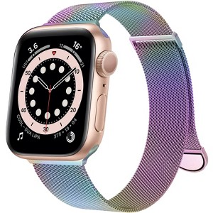 HTUTWOO Compatible with Apple Watch Band Series Women and Men, Stainless Steel Mesh Loop Magnetic Clasp Replacement for iWatch Bands - 1 of 4