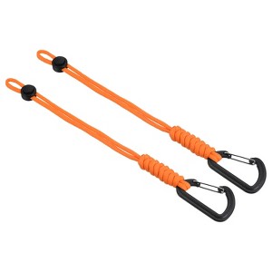 Unique Bargains Adjustable Camping Hiking Paracord Carabiner Braided Lanyards 2 Pcs 10" - 1 of 4