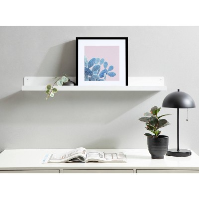 White 39" Modern Metal Floating Wall Shelf