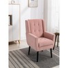 29.5"Modern Soft Velvet Material Ergonomics Accent Chair,Pink - 2 of 4
