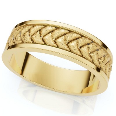 Pompeii3 6mm Men's 14k Gold or Platinum Wedding Band
