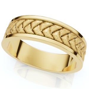 Pompeii3 6mm Men's 14k Gold or Platinum Wedding Band - 1 of 4