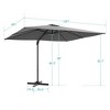 Sonkuki 10X8FT Outdoor Patio Cantilever Umbrella With Canopy, 360°Rotation Offset Umbrella - 3 of 4
