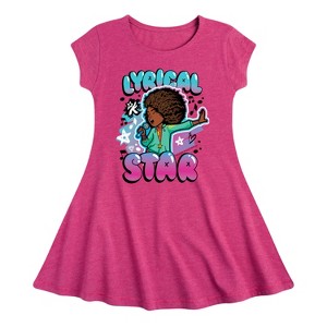 Girls' - Karma's World - Lyrical Star Airbrush Style Fit & Flair Cap Sleeve Dress - 1 of 2
