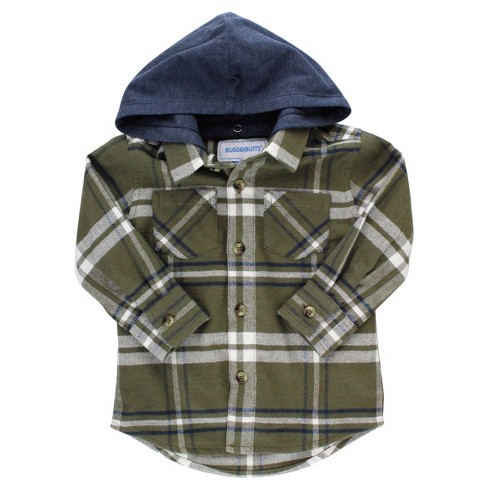 Oshkosh B'gosh Toddler Boys' Plaid Long Sleeve Flannel Shirt - Green :  Target