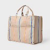 Pride Adult Rainbow Canvas Tote Handbag - Oatmeal Striped - 2 of 4