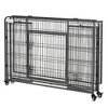 PawHut Folding Design Heavy Duty Metal Dog Cage Crate & Kennel with Removable Tray and Cover, & 4 Locking Wheels, Indoor/Outdoor - 4 of 4