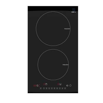 DrinkPod Cheftop 1800w Countertop Double Burner Cooktop - Digital Ceramic Technology - Black, Vertical