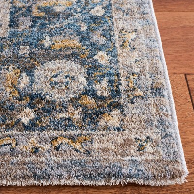 Valencia Light Grey and Blue Hand-knotted Square Rug