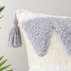 Boho Tufted Tassels Chenille Decorative Throw Pillow Covers, 18 x 18 Inches - 2 of 4