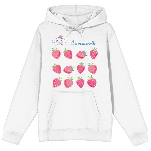 Cinnamoroll Strawberries Women's White Pullover Hoodie - 1 of 3
