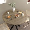 KTMBDW Round Dining Table for 2-4, Farmhouse Wood Kitchen Table with Metal Black Legs, Circle Dinner Table for Kitchen & Dining Room, Brown - 2 of 4