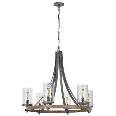 Generation Lighting Angelo 30" Wide Weathered Oak 6-Light Chandelier