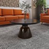 LeisureMod Tully Glass Coffee Table, Modern Side Table with Black Rim for Home - 2 of 4
