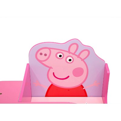 Peppa Pig Kids' Pink Wood Chair Desk with Storage Bin