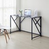 Lirago Tempered Black Glass Computer Desk with Metal Frame Space-Saving Laptop Table for Home Office Study Gaming 21.65"Wx43.3"Lx29.9"H - 4 of 4