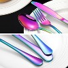 Attop 40-piece titanium-plated stainless steel colorful cutlery set for 8 people, including knives, forks and spoons, mirror polished - 4 of 4