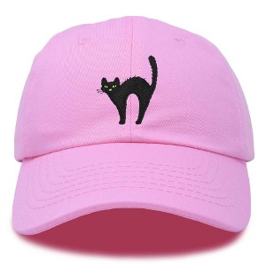 Dalix Black Cat Embroidered Womens Cotton Dad Hat Baseball Cap Adjustable - 1 of 4