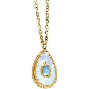 Clotth Minimalist Water-Drop Shell Pendant Necklace – White Seashell & Abalone Inlay, Ins-Style Choker for Women - 1 of 4