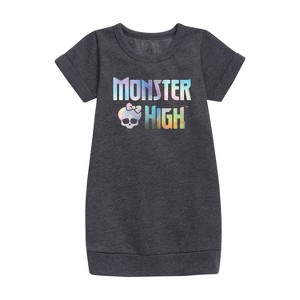 Girls' - Mattel - Holographic Colors Graphic Short Sleeve Fleece Dress - 1 of 3