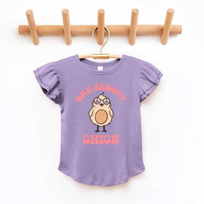 The Juniper Shop One Groovy Chick Toddler Flutter Sleeve Tee